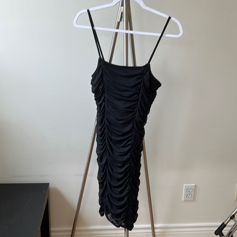 Abercrombie & Fitch ruched black mini dress S